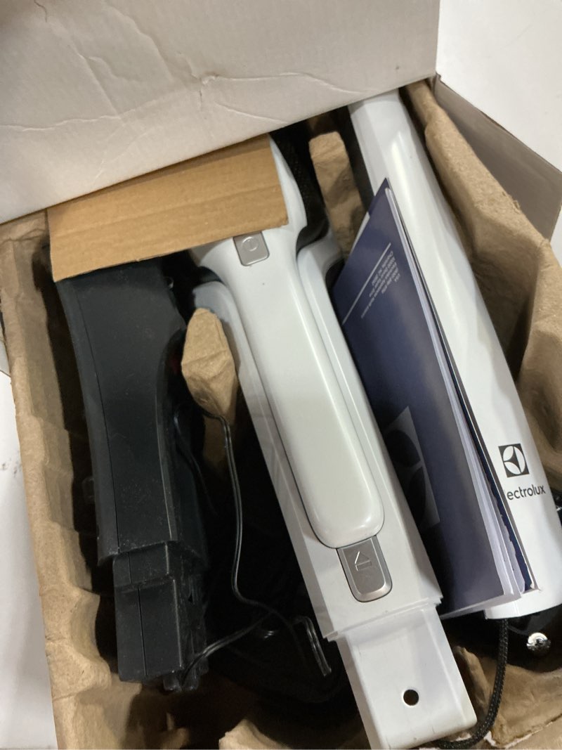 Condition photo showing As Is for Electrolux Ergorapido Cordless 2-in-1 Vacuum Cleaner with High Suction Power and 180° EasySteer Mobility, 48-Minute Run Time, 2 Power Modes, Satin White