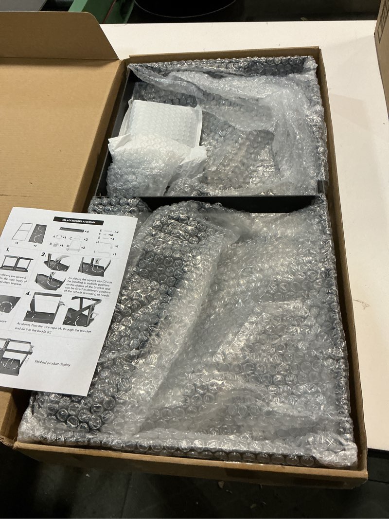 Condition photo showing Good Condition for Gas Can Holder for Trailer, Fuel Jug Holder, with 4 Fixed Columns and Locking Straps, Fit for Holdin