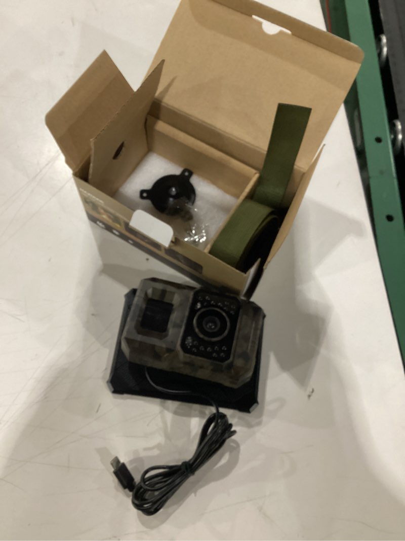 Condition photo showing New/Like New for MAXDONE Solar WiFi Trail Camera Bluetooth Game Camera, 4K 64MP Wildlife Cameras 2000mAh Built-in Battery Rechargeable Power Hunting Cameras with Night Vision Trail Cam Bluetooth Wi-Fi Deer Cams PH960W-1 Camo