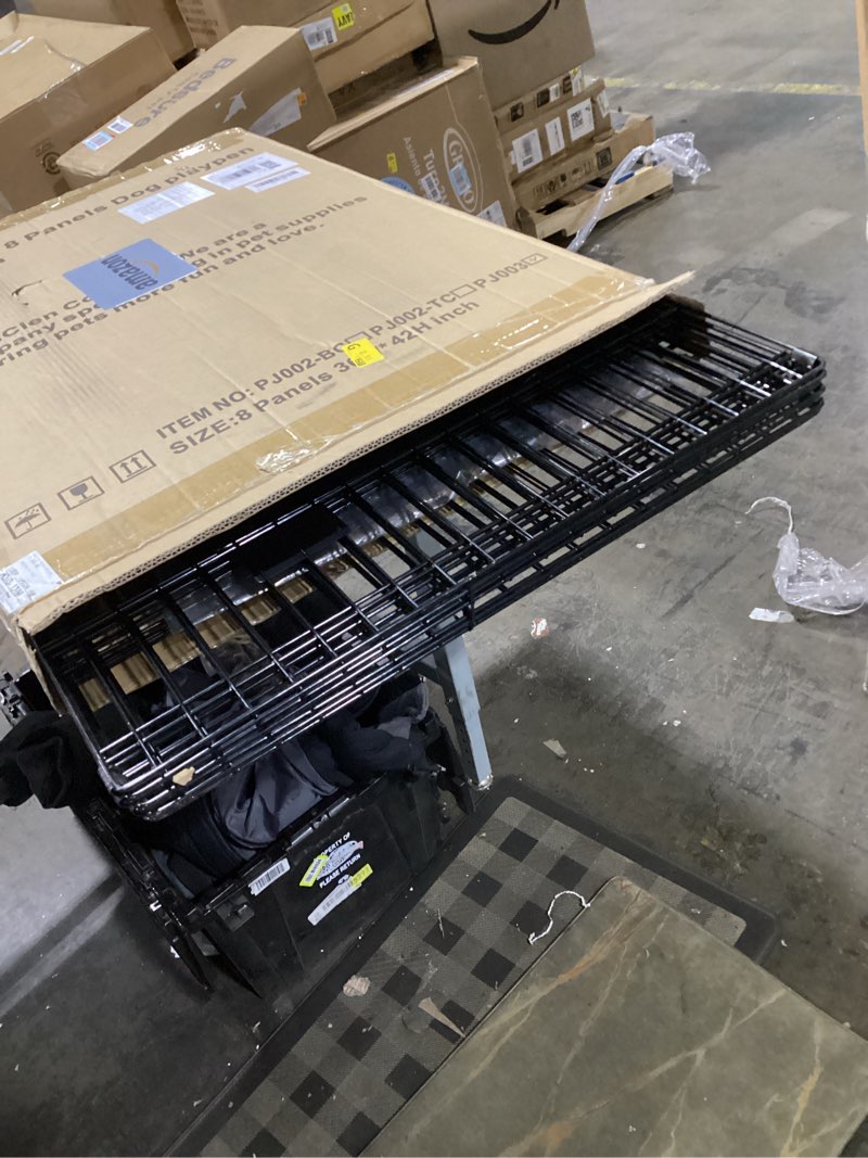 Condition photo showing Good Condition for PJYuCien Dog Playpen - 8 Panels 36”H Metal Foldable Dog Exercise Pen, Pet Fence Puppy Crate Kennel Indoor Outdoor with Top Cover & Bottom Pad for Medium Large Pets 36"H Playpen+Bottom+Top Cover