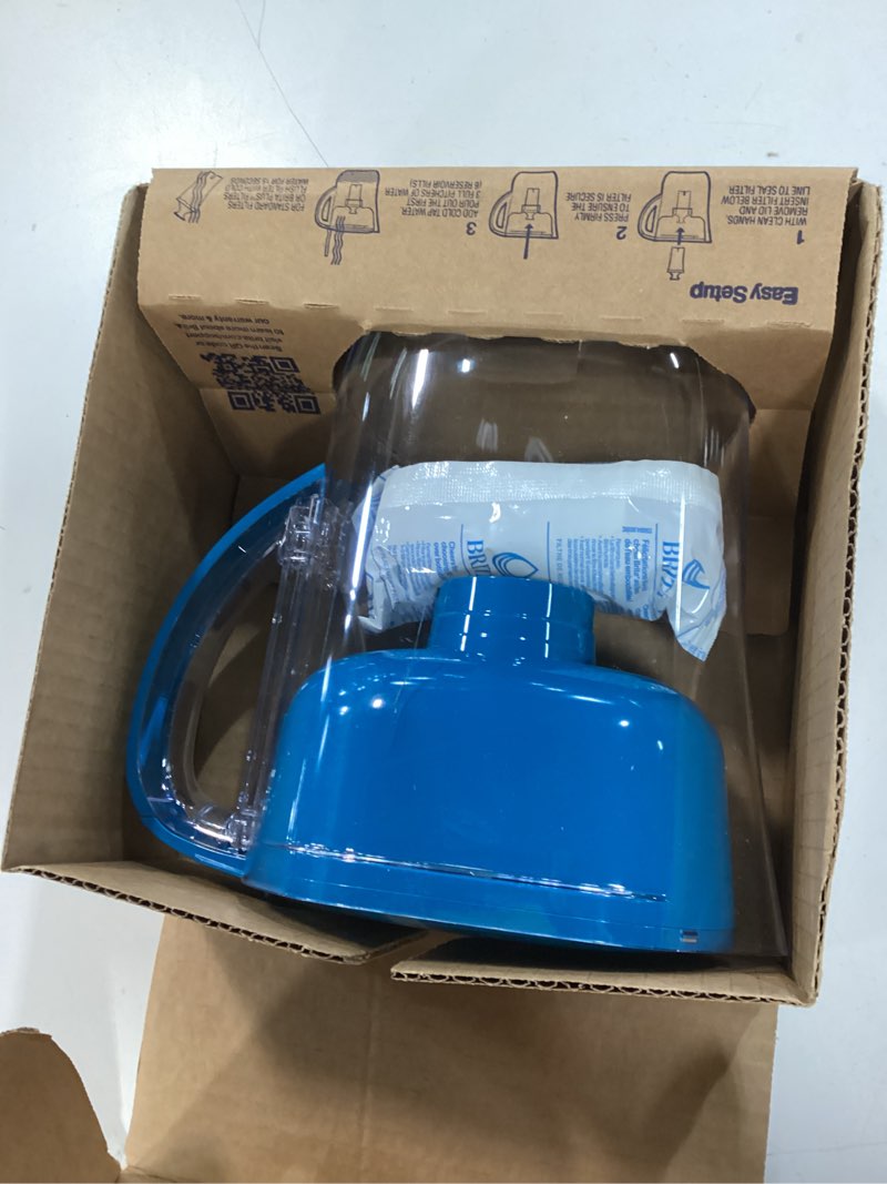 Condition photo showing New/Like New for brita metro water filter pitcher with smartlight change indicator, bpa-free, replaces 1,800 plastic water bottles a year, lasts two months, includes 1 filter, small - 6-cup capacity, turquoise original turquoise