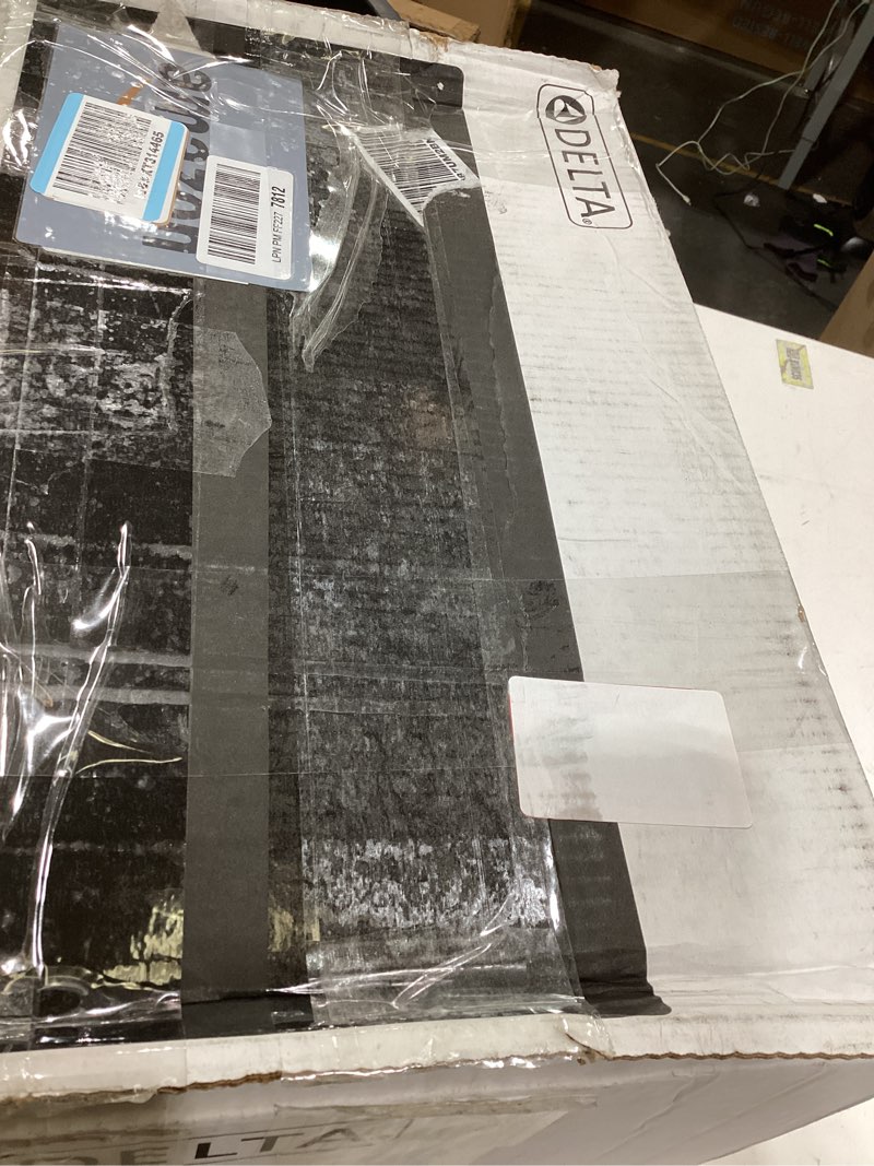 Condition photo showing As Is for Delta Modern 14 Series Square Rain Shower System Faucet Set, Rainfall Brushed Gold Shower Head and Handle Set, Valve Trim Kit, 10 Inch, Champagne Bronze 342701-CZ