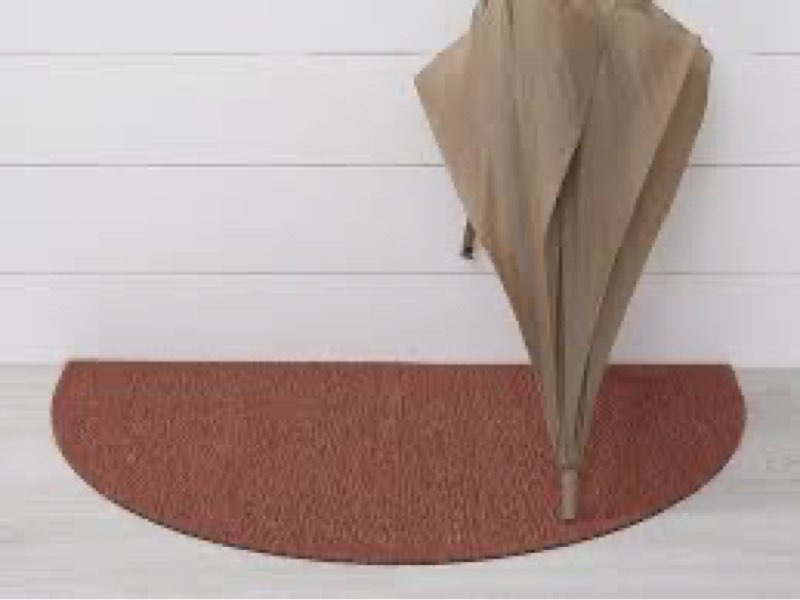 chilewich martha by martha stewart heathered shag floor mat in burnt coral - 21”x36 - easy care welcome mat - premium indoor/outdoor rug for entry, kitchen, bath, pool with weatherproof backing