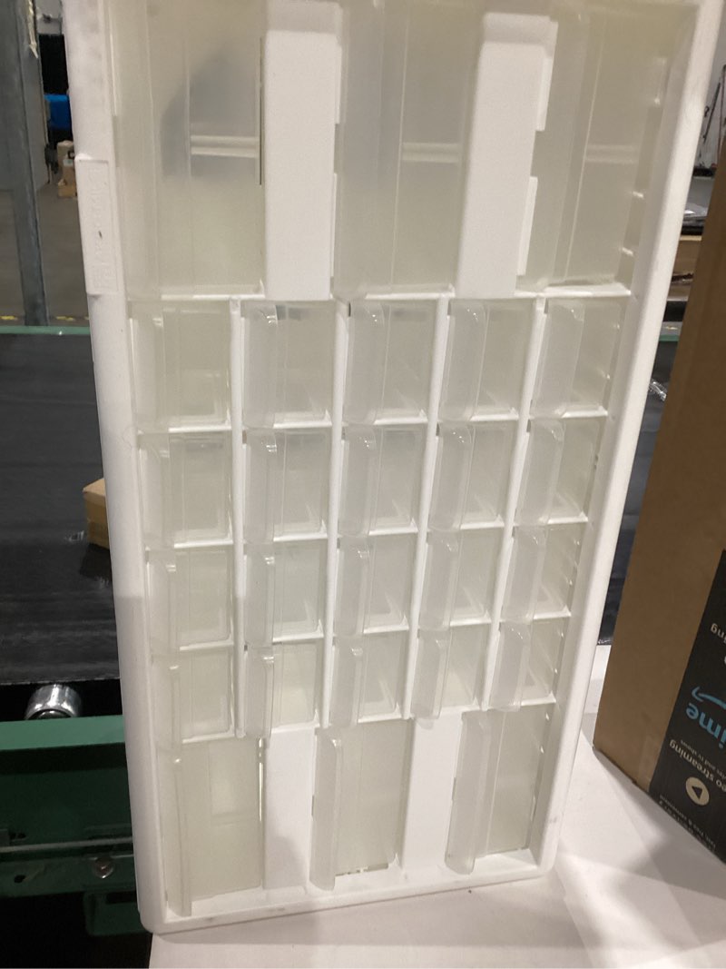 Condition photo showing Good Condition for Akro-Mils 26-Drawer Plastic Drawer Storage Cabinet for Garage Organization, Bead Organizer, Building Bricks Storage, Teacher Toolbox, Makeup Organizer, 20" W x 6" D x 10" H, 10124 White White 26 Drawer 1 pack