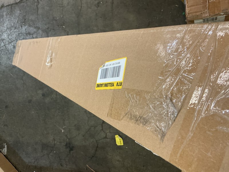Condition photo showing As Is for white cordless faux wood blinds for windows with 2 in. slats - 48.5 in. w x 36 in. l (actual size 48 in. w x 36 in. l)