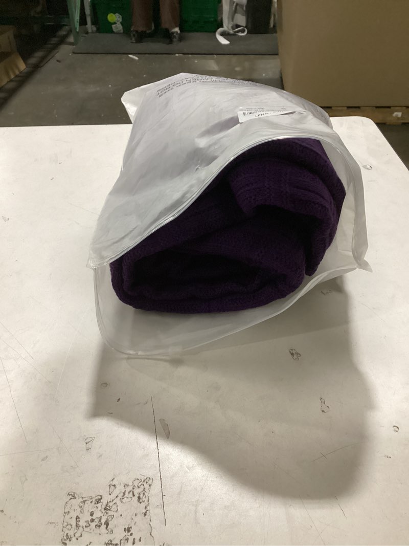 Condition photo showing Good Condition for Aormenzy 60x80 Cozy Acrylic Cable Knit Blanket for Couch, Sofa, Bed - Dark Purple 60" x 80" Dark Purple