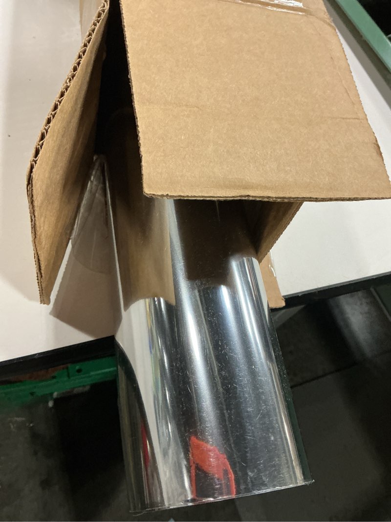 Condition photo showing As Is for Reflective Mylar Metal Film Sheeting Mirror-Like Reflecting Grow Light Reflector for Indoor Garden Grow Room Window Wall Floor Roof Ceiling Cover 2 mil Thick 50 ft Length