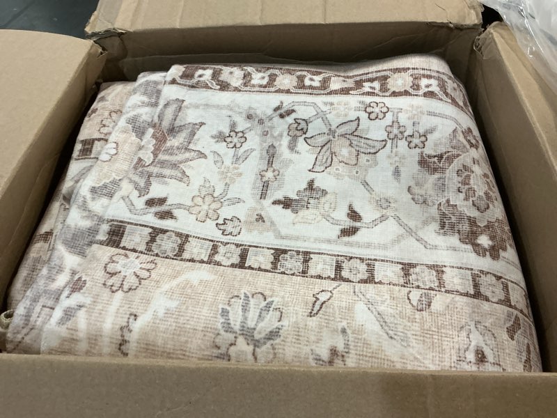 Condition photo showing Good Condition for 8x10 living room rug for family- washable oriental stain resistant rugs for bedroom nursery non slip ultra soft carpet for dining room medallion farmhouse home decor floor decoration mat (8x10 beige) 8' x 10' (rectangular) beige