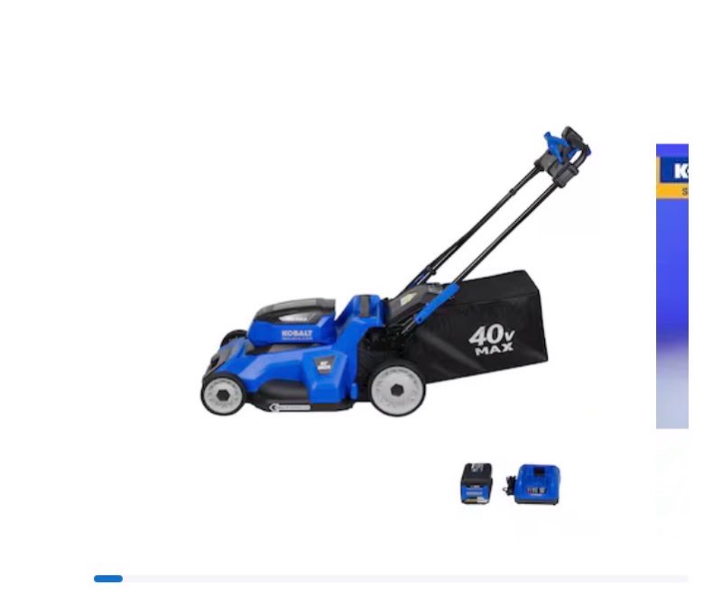 kobalt 48-volt 21-in self-propelled battery mower (6 ah battery charger included)