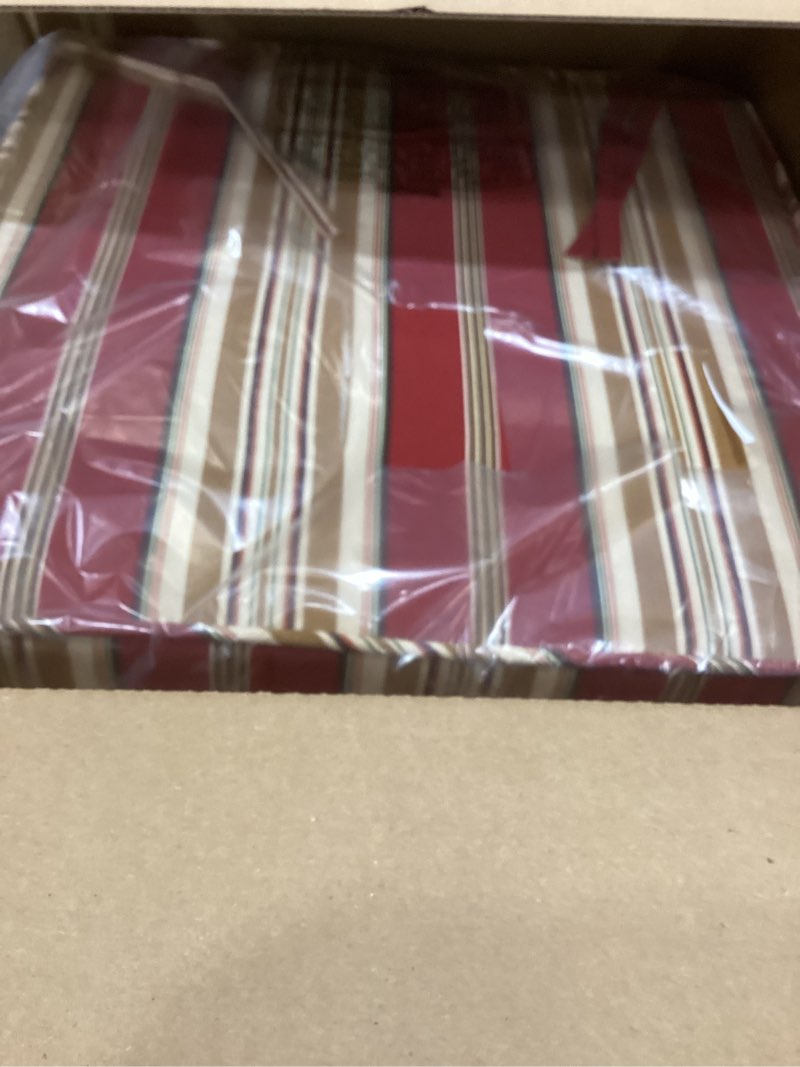 Condition photo showing Good Condition for Outdoor 18-inch Square Reversible Seat Cushion with Ties, 2-Pack, Tuscan Stripe Tuscan Stripe 2-Pack