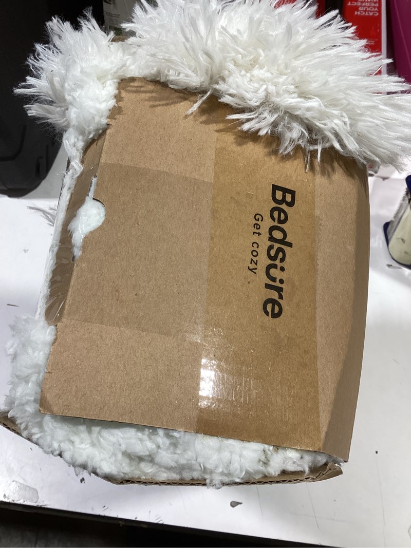 Condition photo showing As Is for bedsure gentlesoft fluffy cream throw blanket decorative blankets for bed couch sofa, cream decor sherpa fleece soft cozy fuzzy plush thick warm faux fur decorations, ivory girl gifts, 50x60 02- cream throw (50" x 60")