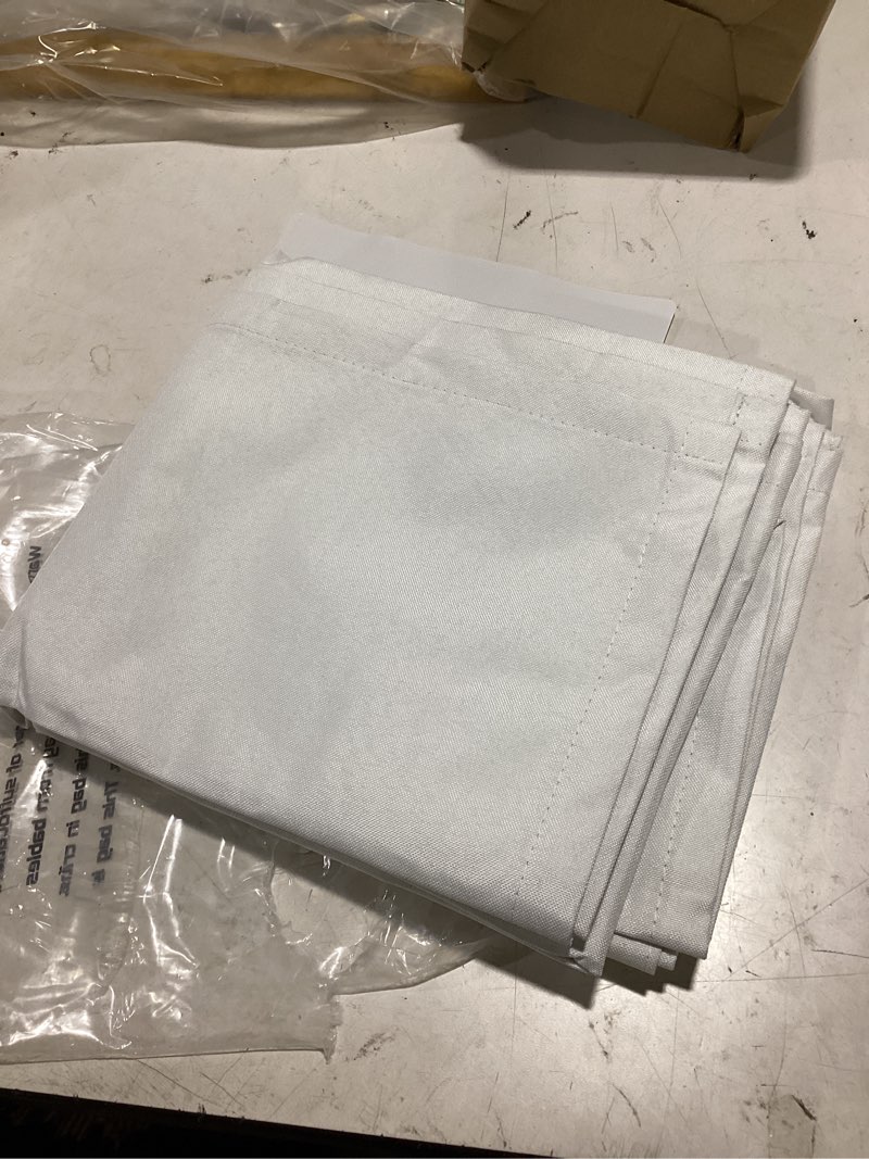 Condition photo showing Good Condition for lamit 40 inch length short white linen curtains for cafe, 100% blackout linen textured thermal curtains back tab and rod pocket panels with white liner for kitchen/small window, 2 panels, 34 x 40 inch 34"w x 40"l (pack of 2) white