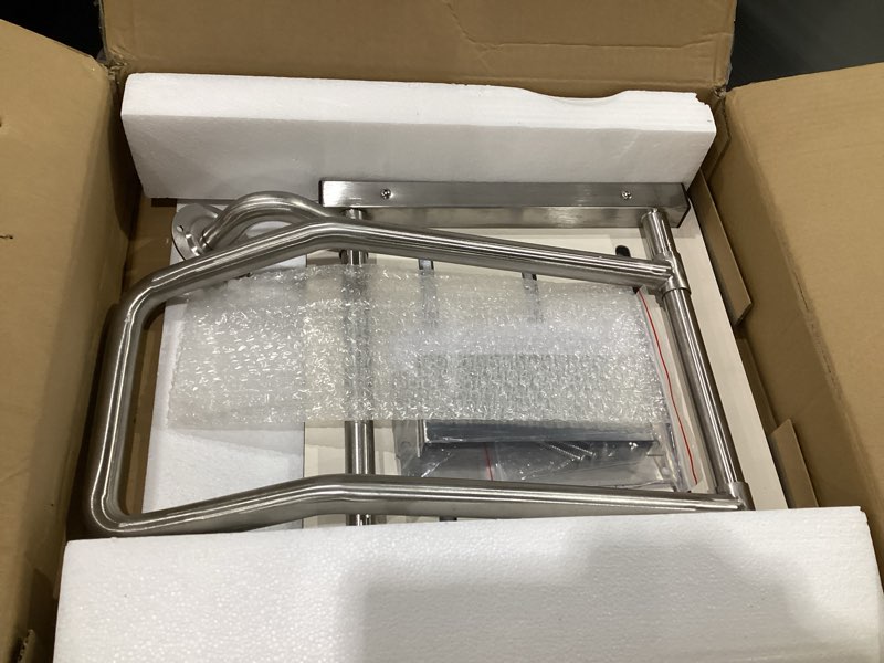 Condition photo showing Good Condition for 18" x 16" ADA Compliant Phenolic White Folding Shower Seat Bench, Wall Mount Foldable Bathroom Shower Chair with Stainless Steel Support, 400 lbs Capacity