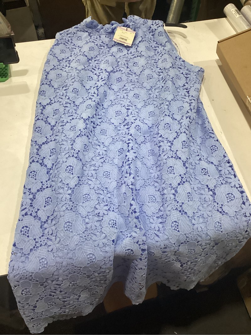 Condition photo showing New/Like New for anne klein women's sleeveless shift with ruffle collar 22 plus cape blue