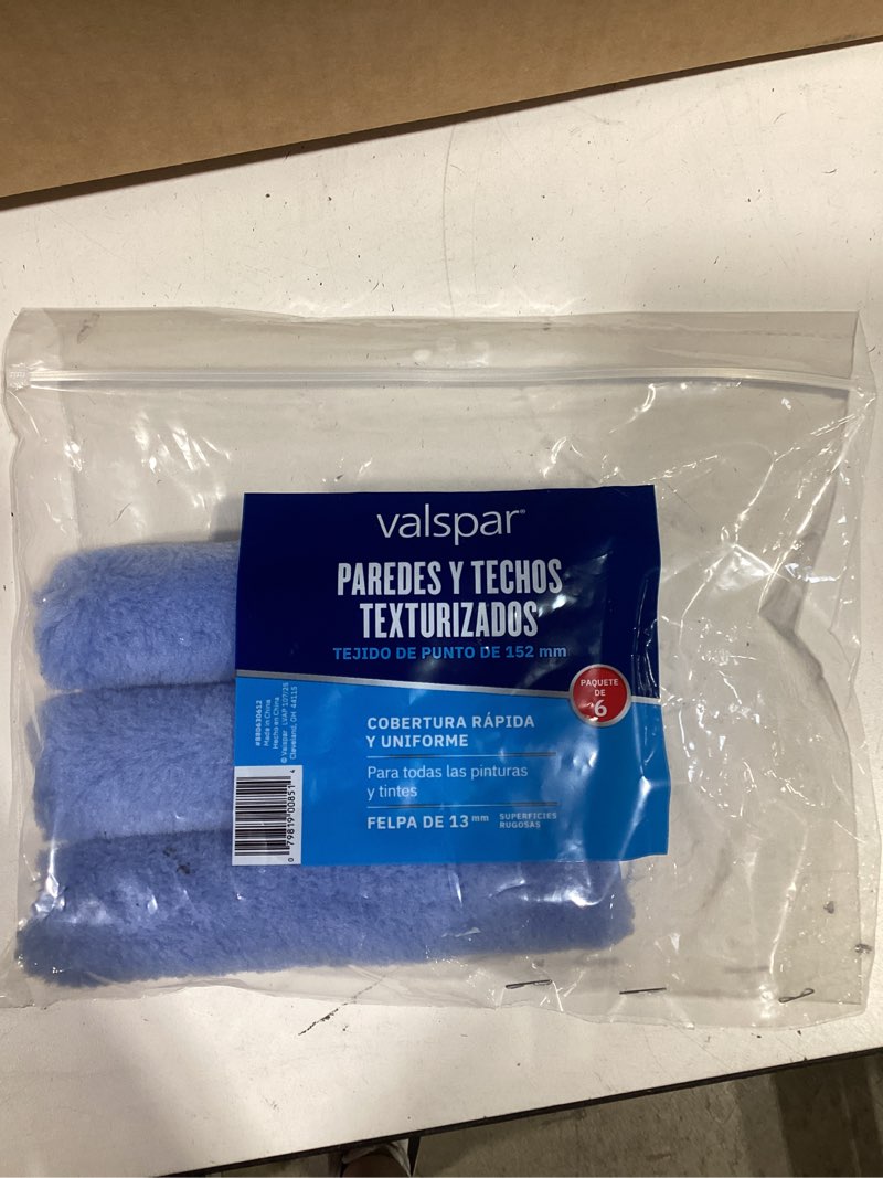 Condition photo showing Good Condition for valspar 6 -pack 4-in x 1/2-in nap textured walls and ceilings mini knit paint roller cover
