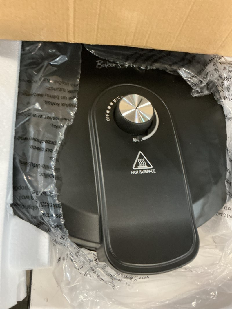 Condition photo showing Good Condition for baker’s friend countertop pizza maker electric, 12 inch pizza maker machine for home, quesadilla maker, non-stick cooking plates,horno para pizza, 1400w, graphite pizza maker (graphite)