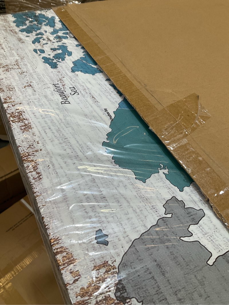 Condition photo showing Good Condition for teal blue wall art watercolor abstract wall decal large office canvas wall art 24in x48in x3 painting for bedroom decoration for living room 3 piece blue artwork for walls 48"l x 24"w 3blue