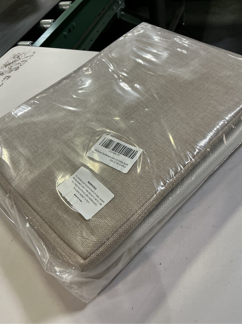 Condition photo showing Good Condition for HOdo Home 15.8×11.8×9.5 In/3PCS Fabric Storage Bins with Drawstring Closure and 2 Bold Handles, Collapsible Large Cubes Canvas Baskets for Organizing Shelf Nursery Home Closet (White and Yellow) White and Yellow 15.8×11.8×9.5in/3-Pack