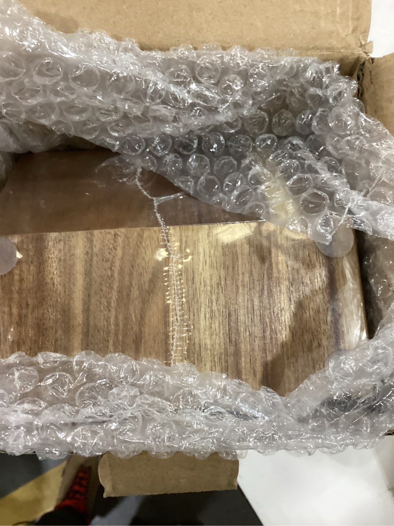 Condition photo showing New/Like New for Acacia Wood Wine Rack - 4 Bottle Countertop Wine Holder with Unique Beveled Edges - Small Wine Rack for Inside Cabinet - Freestanding Vertical Wine Storage or Horizontal Wine Bottle Rack - Tools