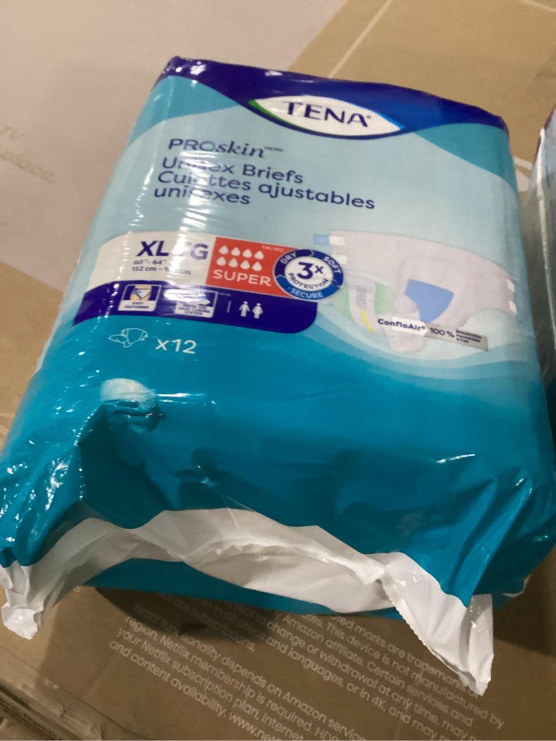 Condition photo showing Good Condition for tena proskin unisex incontinence adult diapers  maximum absorbency  xlarge  12 count