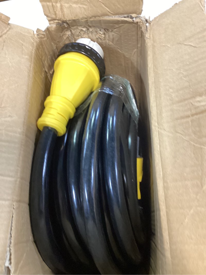 Condition photo showing Good Condition for 50 Amp Generator Cord, 50FT 50 Amp RV Extension Cord with Twist Lock, Generator Cable 50A 4 Prong Yellow, NEMA 14-50P/SS2-50R Heavy Duty STW Wire for RV Camper & House