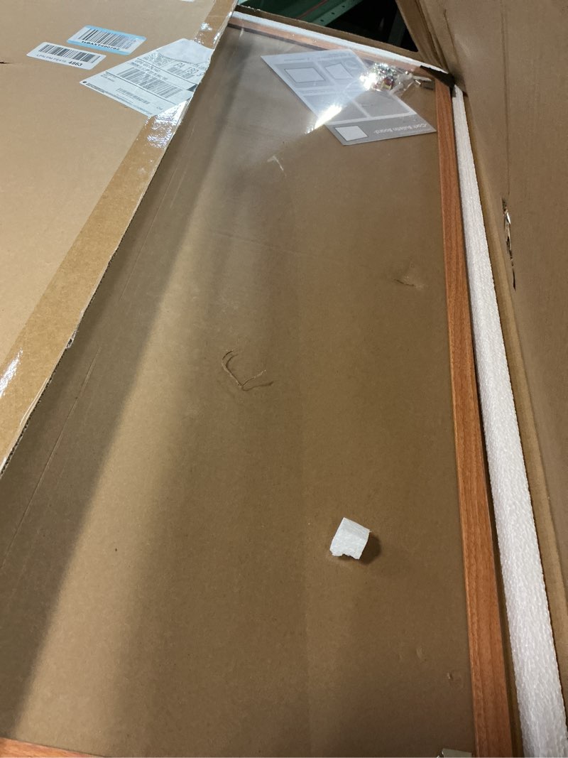 Condition photo showing New/Like New for Board2by Cork Board Bulletin Board 24 x 36, Wood Framed Corkboards for Wall Decor, Hanging Office Message Board, Large Wall Mounted Notice Pin Board with 15 Push Pins for School, Home & Office 24" x 36"