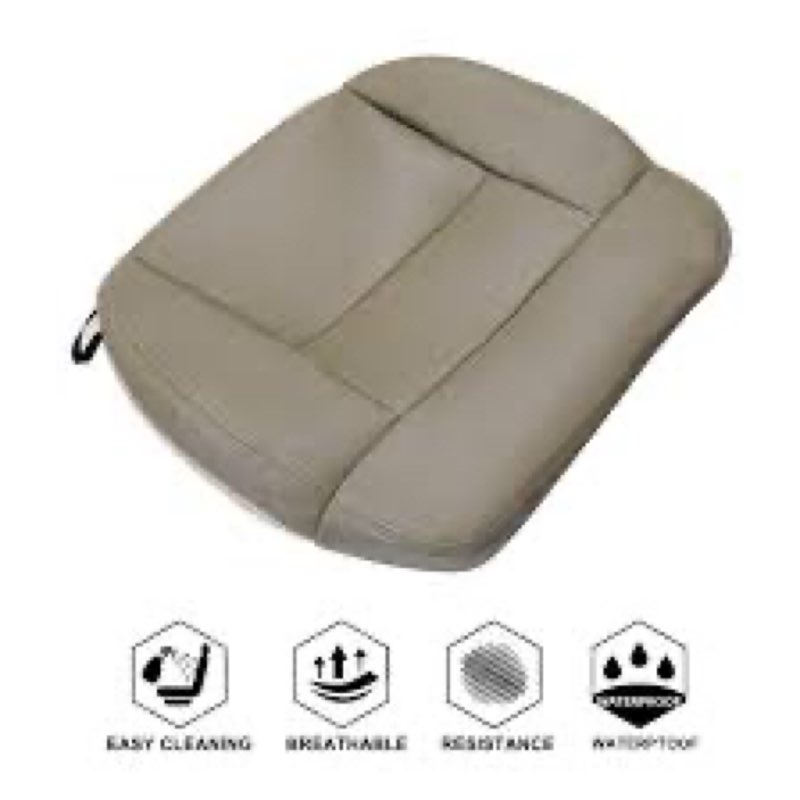 NLQR Front Driver Bottom Seat Cover Beige Tan & Foam Cushion Compatible with Ford F-150 2004 2005 20