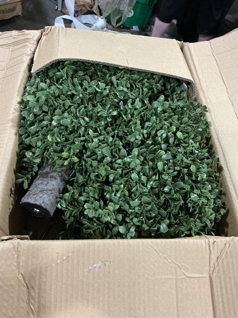 Condition photo showing Good Condition for artificial boxwood ball bush- faux boxwood decorative balls for backyard, balcony,garden, wedding and home décor (2, 22inch)