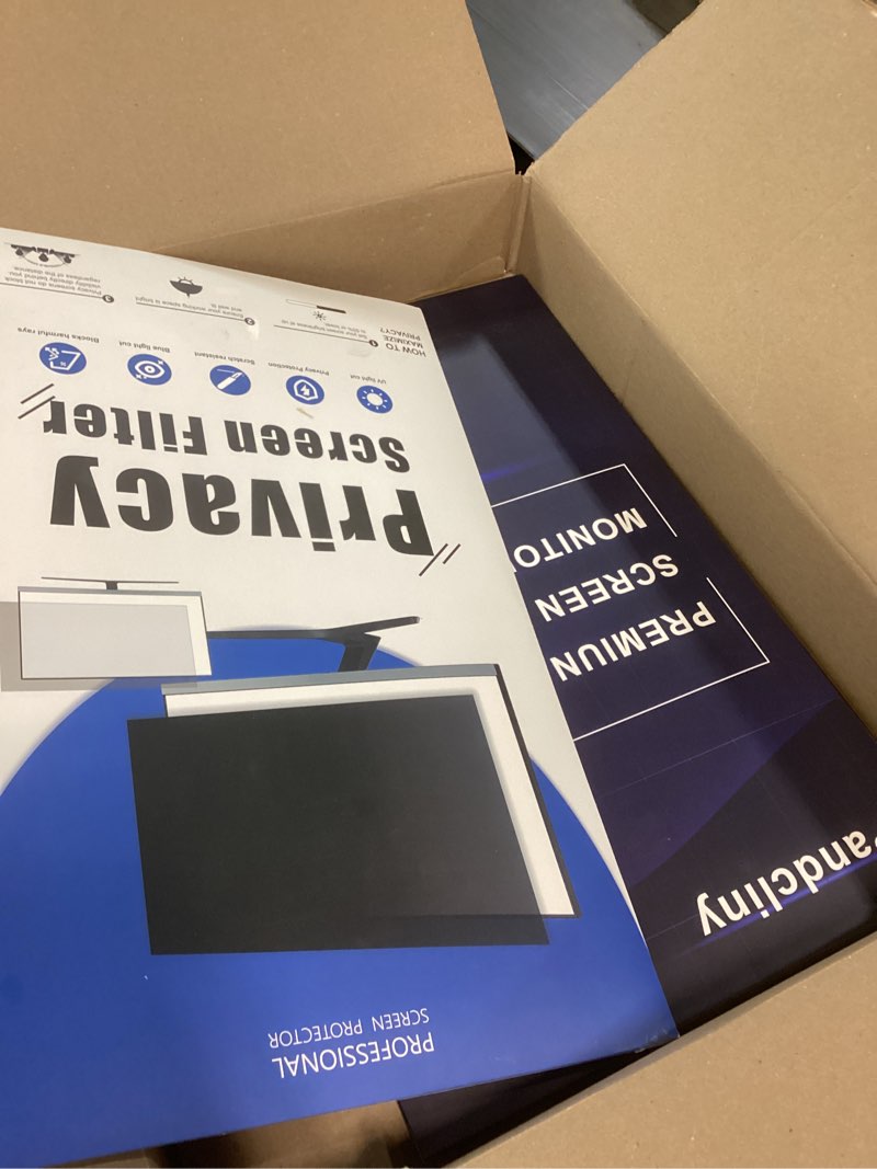 Condition photo showing New/Like New for [2-pack] 22 inch privacy screen for computer monitor 16:10 aspect ratio, eye protection anti blue light glare shield, 22inch removable black blackout anti spy desktop security private filter 22''(16:10)