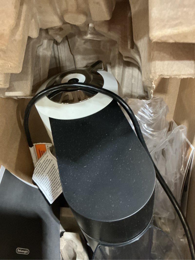 Condition photo showing As Is for nespresso vertuo next coffee and espresso maker by de'longhi with aeroccino milk frother, white machine + frother white