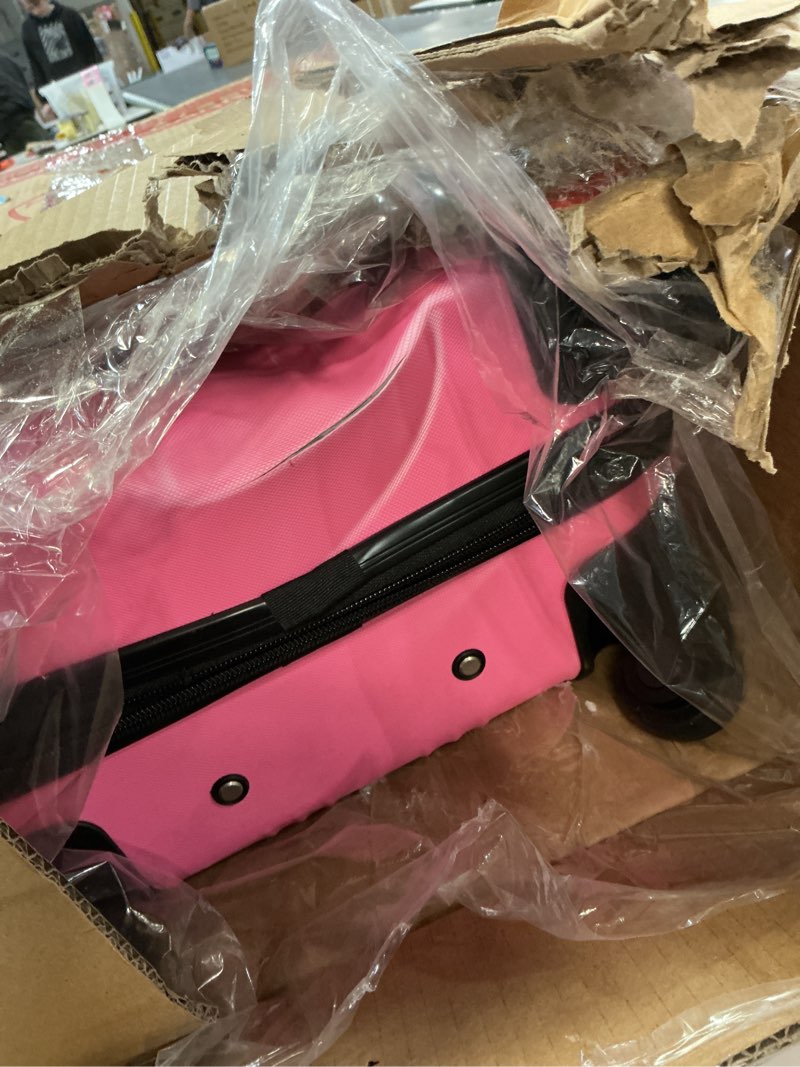 Condition photo showing As Is for Travelers Club Chicago Hardside Expandable Spinner Luggages, Hot Pink, 20" Carry-On, HS-20720-EX-690N 22" Carry-On Hot Pink
