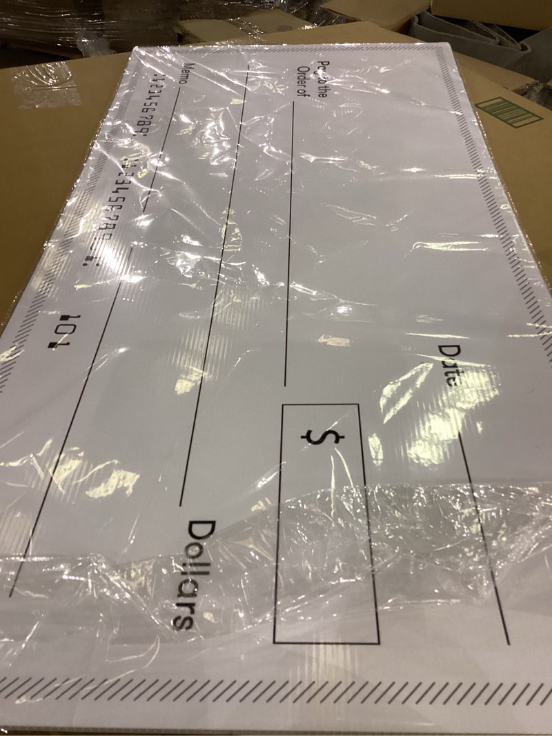 Condition photo showing Good Condition for Giant Dry Erase Check - 16" x 32", Reusable Big Oversized Blank Check for Presentation - Great Photo-Op for Fundraisers, Charity & Donation Events Dry Erase, Reusable (16"x32")