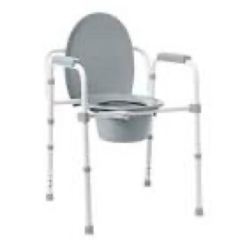 medline steel 3 in 1 elongated folding commode - each