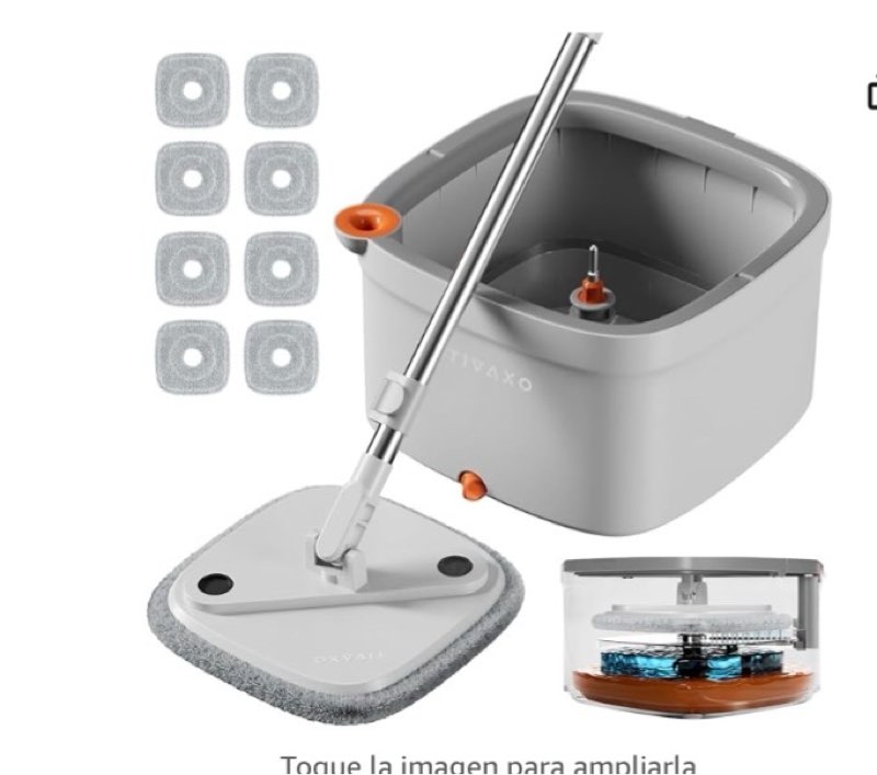 Juego de trapeador y cubeta, trapeador giratorio con sistema de agua sucia autoseparada, trapeador cuadrado para limpieza profunda del piso, cabezal giratorio de 360 grados para mármol de azulejos de