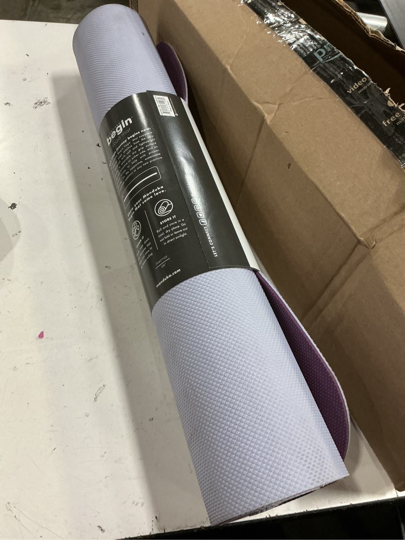 Condition photo showing Good Condition for manduka begin yoga mat 68" - 5mm cushioning | comfortable, lightweight & reversible with alignment stripe | budget-friendly | 68 x 24 inches