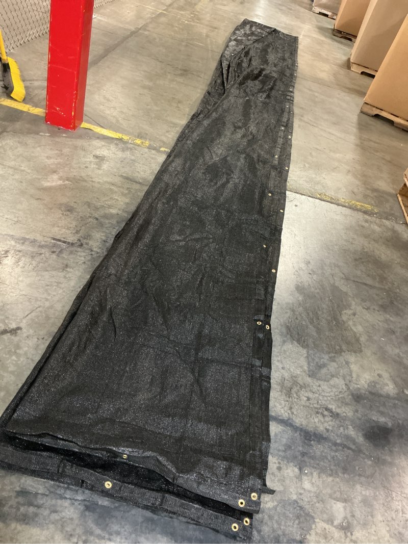 Condition photo showing Good Condition for 5 ft  x46.8 ft  shade cloth with copper grommets, black garden mesh with cut egde for greenhouse plant flower vegetables outdoor