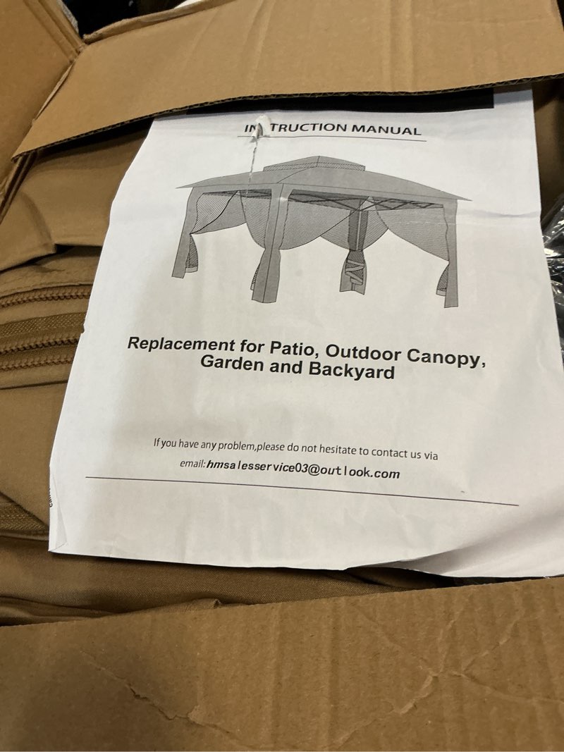 Condition photo showing New/Like New for gazebo privacy curtains 10' x 12' with zipper 4-panels side wall universal replacement for patio, outdoor canopy, garden and backyard (curtain only) 10' x 12' khaki