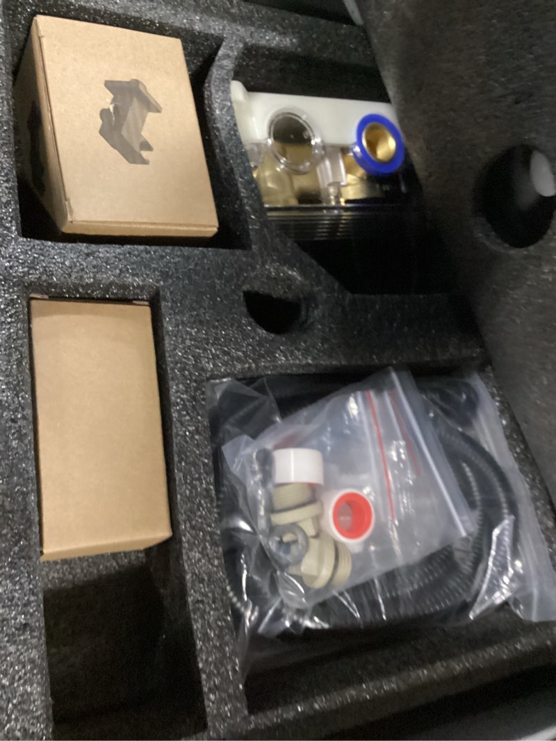 Condition photo showing Good Condition for black shower faucet set, 10 inch rain shower system with pressure balance valve, wall mounted 2-functions bathroom shower systems with rain shower and handheld spray shower trim included 10 inch matte black