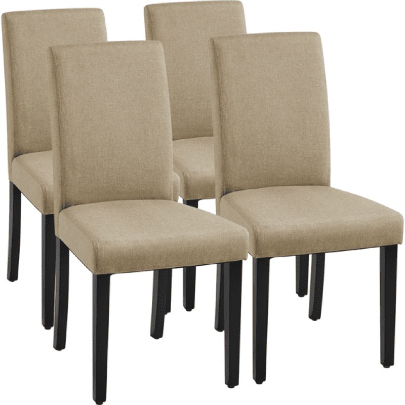 Yaheetech 4pcs Parson Fabric Upholstered Dining Chairs with Solid Wood Legs