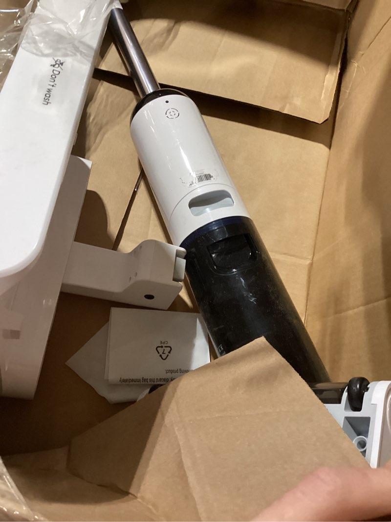 Condition photo showing As Is for Amazon Basics 2-in-1 Corded Stick Vacuum Cleaner, Convertible to Handheld, Lightweight (3.9 LBS), with Washable HEPA Filter, Crevice Tools, 0.5L Dust Cup, 19.7-Ft Cord, 300W, Black Vacuum Cleaner Only SIMILAR NOT EXACT ITEM  NOT TESTED  INCOMPLETE  DAMAGED 