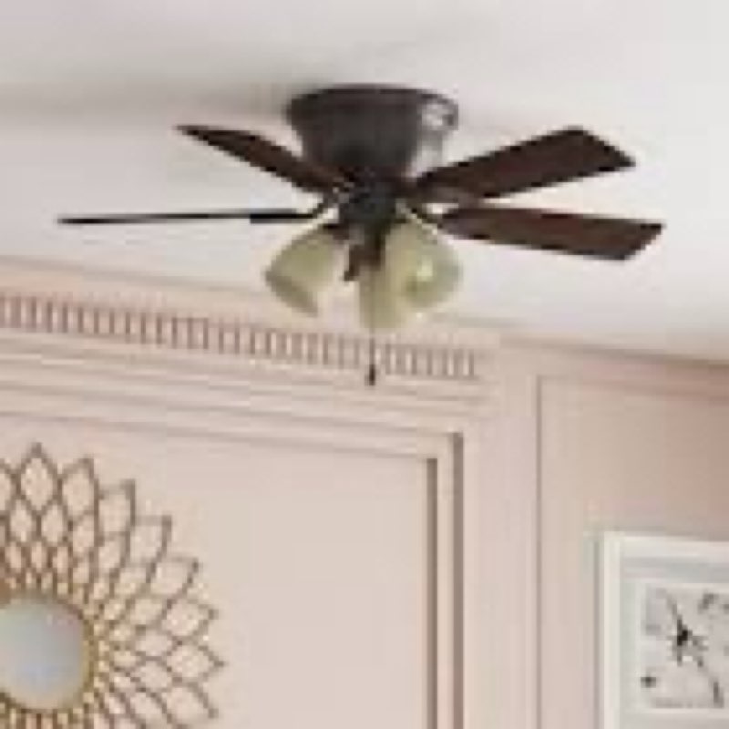 harbor breeze centreville 42-in oil-rubbed bronze with flush mount ceiling fan with light a