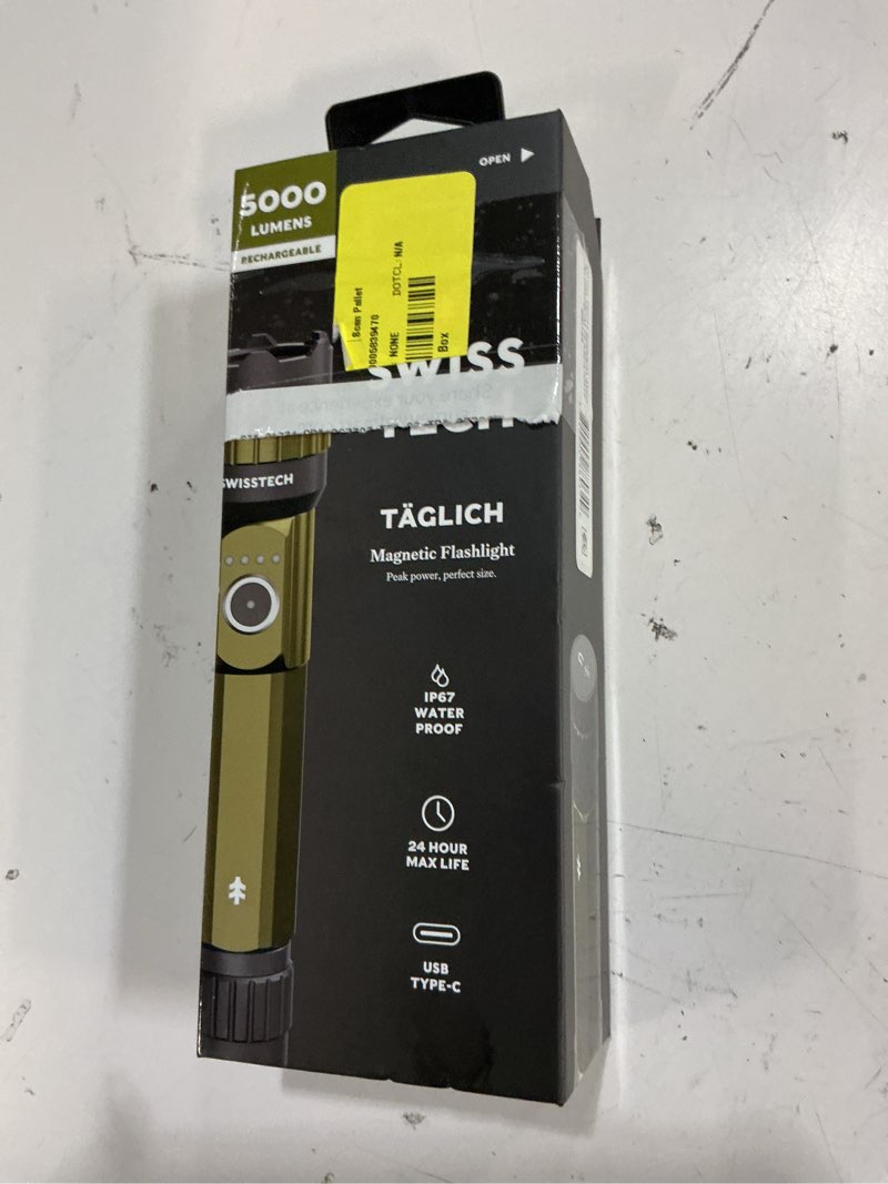 Condition photo showing New/Like New for swiss tech 5000 lumen rechargeable led flashlight with ip67 waterproof magnetic tailcap