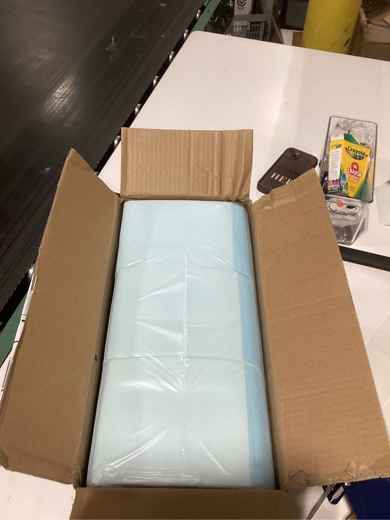 Condition photo showing Good Condition for Amazon Basics Dog and Puppy Pee Pads, 5-Layer Leak-Proof Super Absorbent, Quick-Dry Surface, Potty Training, Regular (22x22"), 150 Count, Blue & White Regular (150 Count)