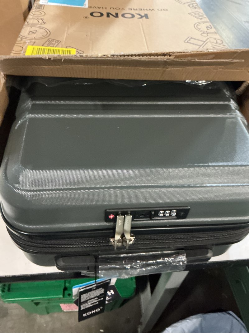 Condition photo showing New/Like New for kono carry on luggage 22x14x9 airline approved with spinner wheels,lightweight pc+abs 20 inch luggage with tsa lock,expandable hard shell carry on suitcases for men women,grey expandable carry-on 20 inch(22x14x9") grey