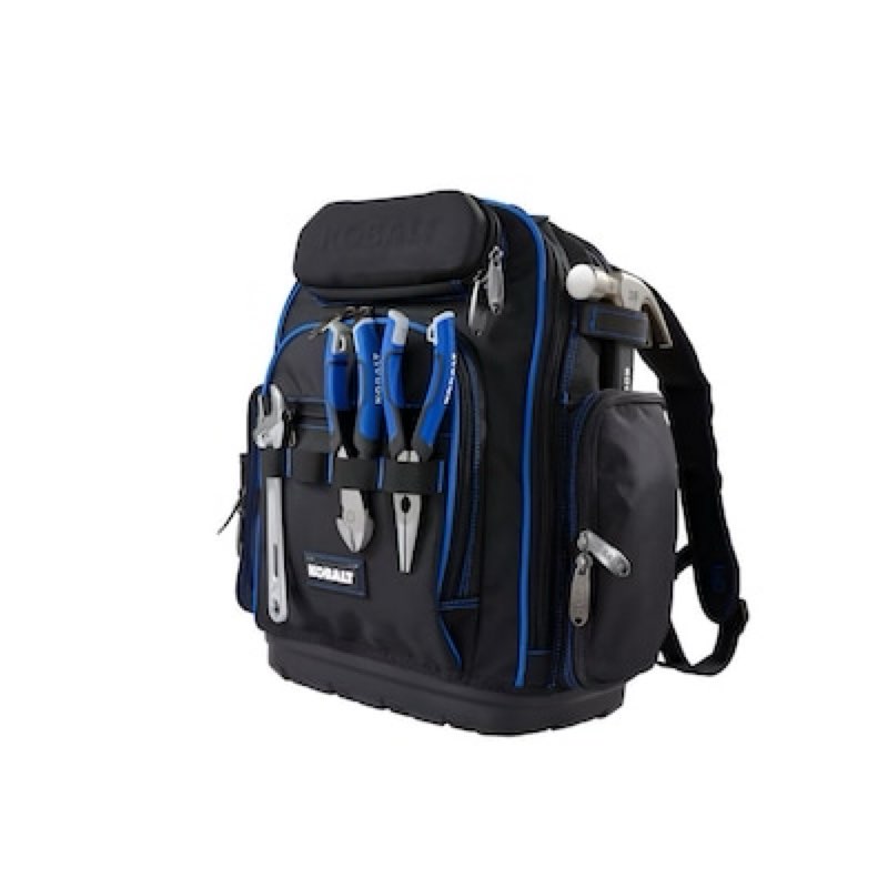 kobalt black/blue polyester 7-in w x 18.5-in d x 15-in l zippered backpack