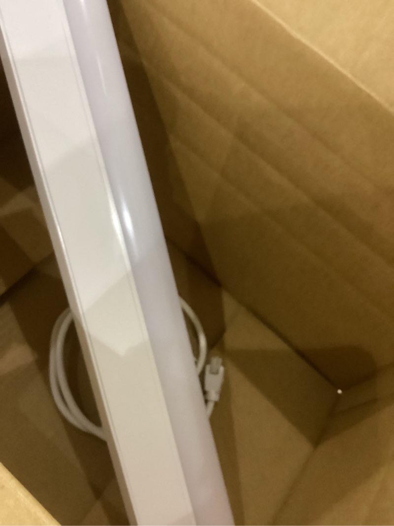 Condition photo showing As Is for 24 Inch LED Under Cabinet Light, Plug in Kitchen Lighting, 3CCT Selectable (3000K/4000K/5000K), CRI94 High Color Accuracy, Linkable, Slim Design, Matte White White 24"