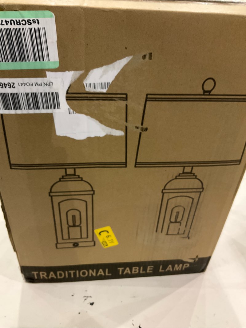 Condition photo showing New/Like New for QiMH Table Lamp for Living Room, Farmhouse Lamps Set of 2 with USB A+C and Nightlight, 26" Rustic Bedside Lamps with 3-Way Dimmable Touch Control, Nightstand Lamp for Bedroom Decor, Black Black Set of 2