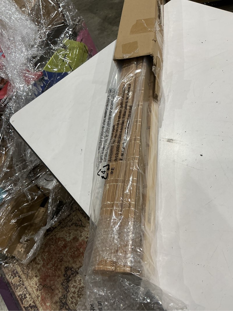 Condition photo showing Good Condition for lazblinds no tools no drill cordless bamboo roman shades, light filtering window treatment, roll up bamboo blinds for windows 46.5'' w x 48'' h, brown light filtering-brown206 46.5" w × 48" h