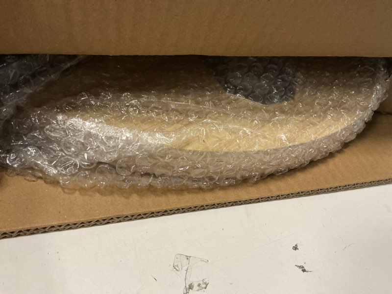 Condition photo showing Good Condition for LITA Rattan Log Desktop Round Side End Table, Nightstand/Small Tables, Indoor Outdoor Wooden Tray Table with Metal Stand End Table for Living Room Bedroom Office Small Spaces Knit Rattan Wood Medium