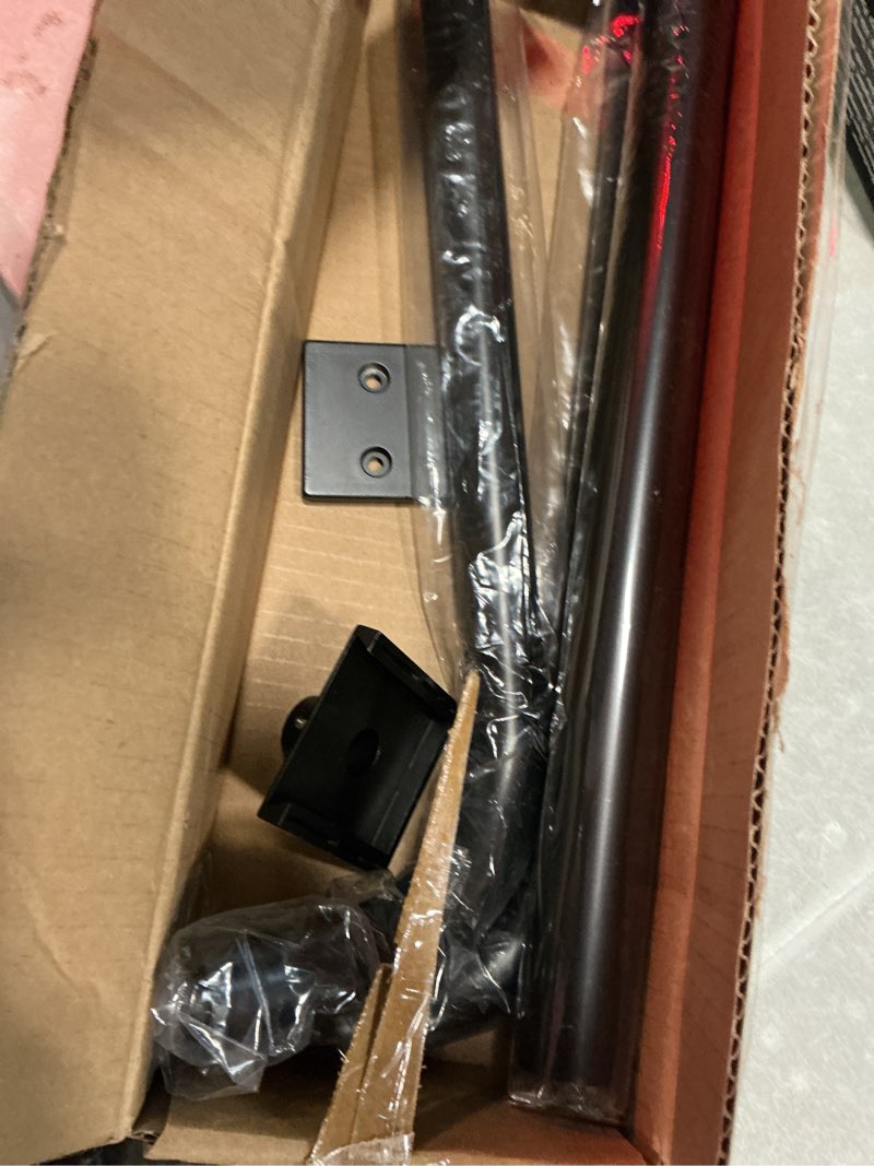 Condition photo showing Good Condition for black curtain rods for windows 28-48inch heavy duty french return rod, wrap around blackout curtain rods, adjustable room darkening drapery rod for bedroom, living room, sliding door & outdoor patio black 28"-48"